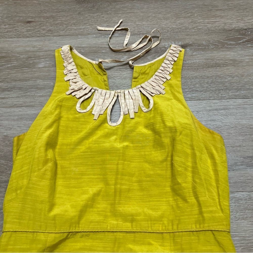 J. Crew Bright Yellow Sleeveless Dress W/ Pockets Size 6 US Silk Blend - Picture 7 of 8